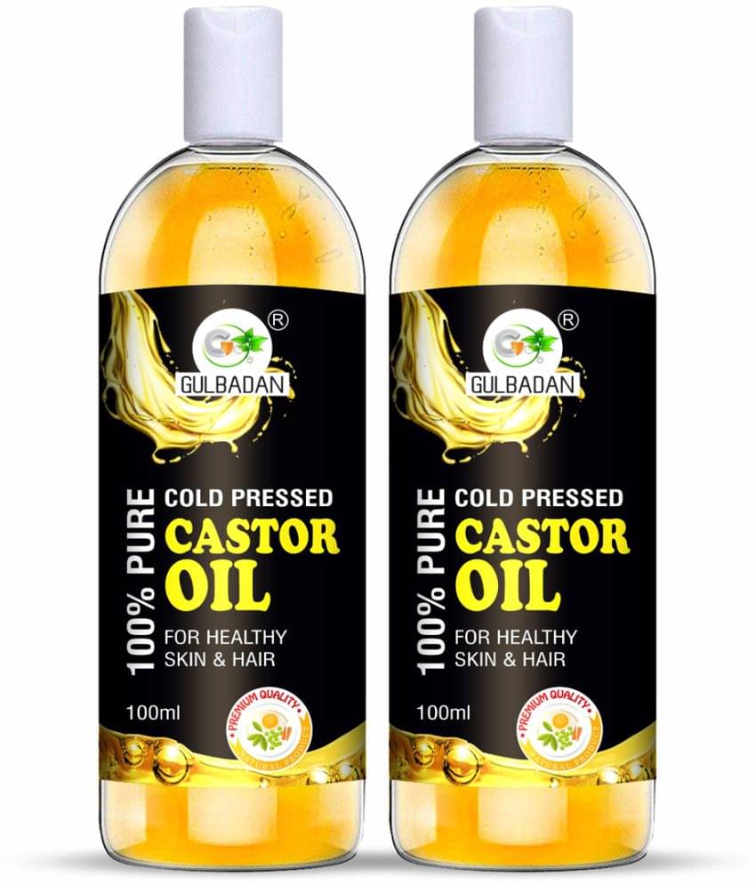 GULBADAN Cold-Pressed 100% Pure Castor Oil 100 mL Pack of 2 GULBADAN Cold-Pressed 100% Pure Castor Oil 100 mL Pack of 2
