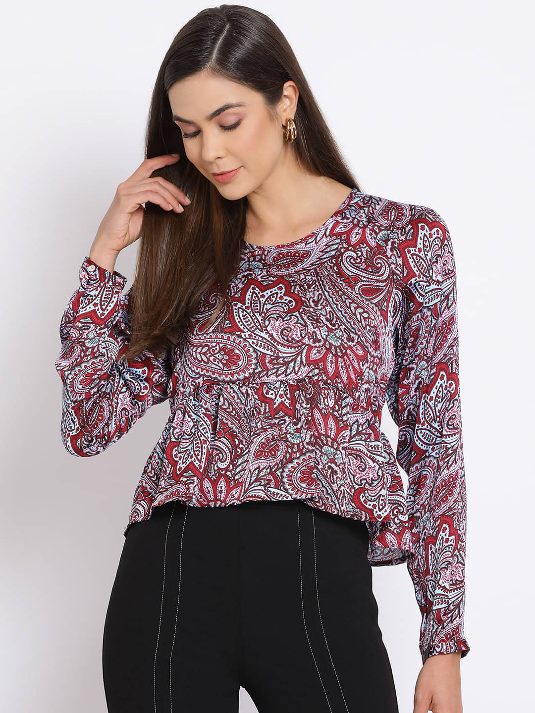 Oxolloxo Women's Polyester Empire Top ( Multicolor ) Oxolloxo Women's Polyester Empire Top ( Multicolor )