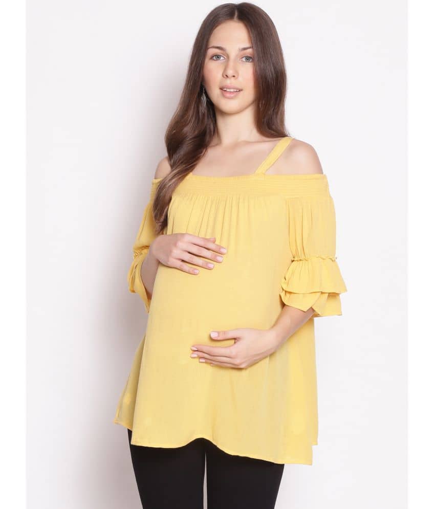 Oxolloxo Women's Viscose Regular Top ( Yellow )