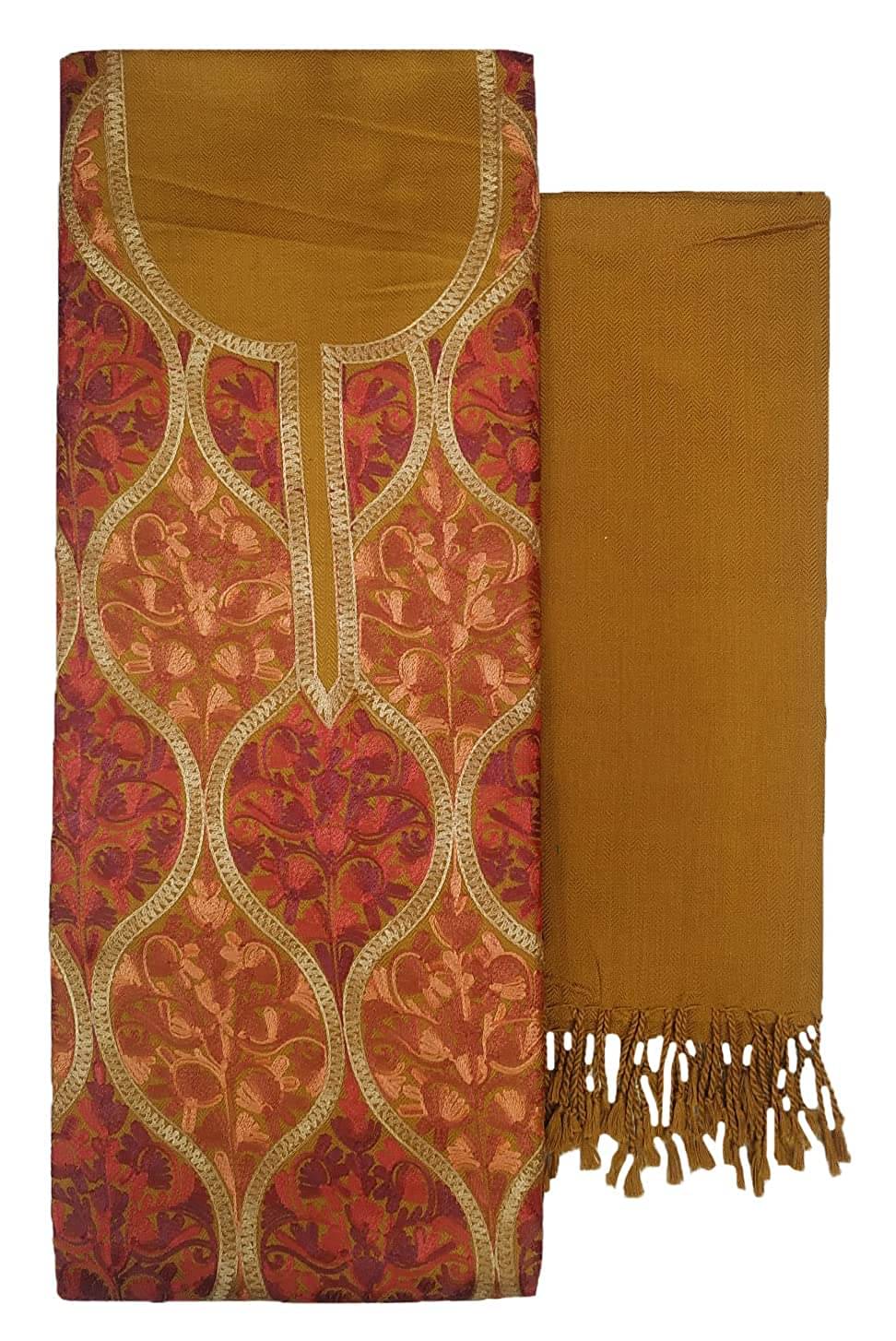 Soul Essence Yellow Woollen Unstitched Dress Material -     			Soul Essence Yellow Woollen Unstitched Dress Material -