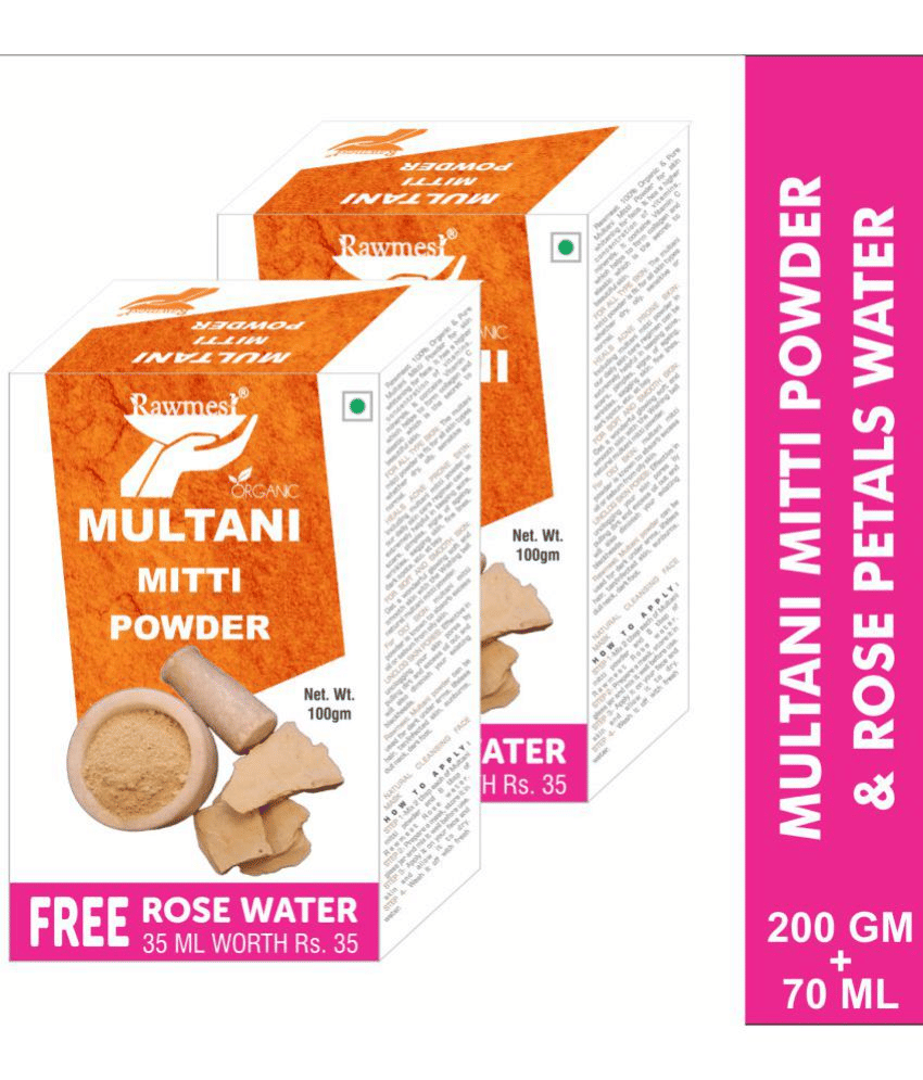 rawmest Multani Mitti withToner Rose Water Skin Tonic 200 g Pack of 2     			rawmest Multani Mitti withToner Rose Water Skin Tonic 200 g Pack of 2