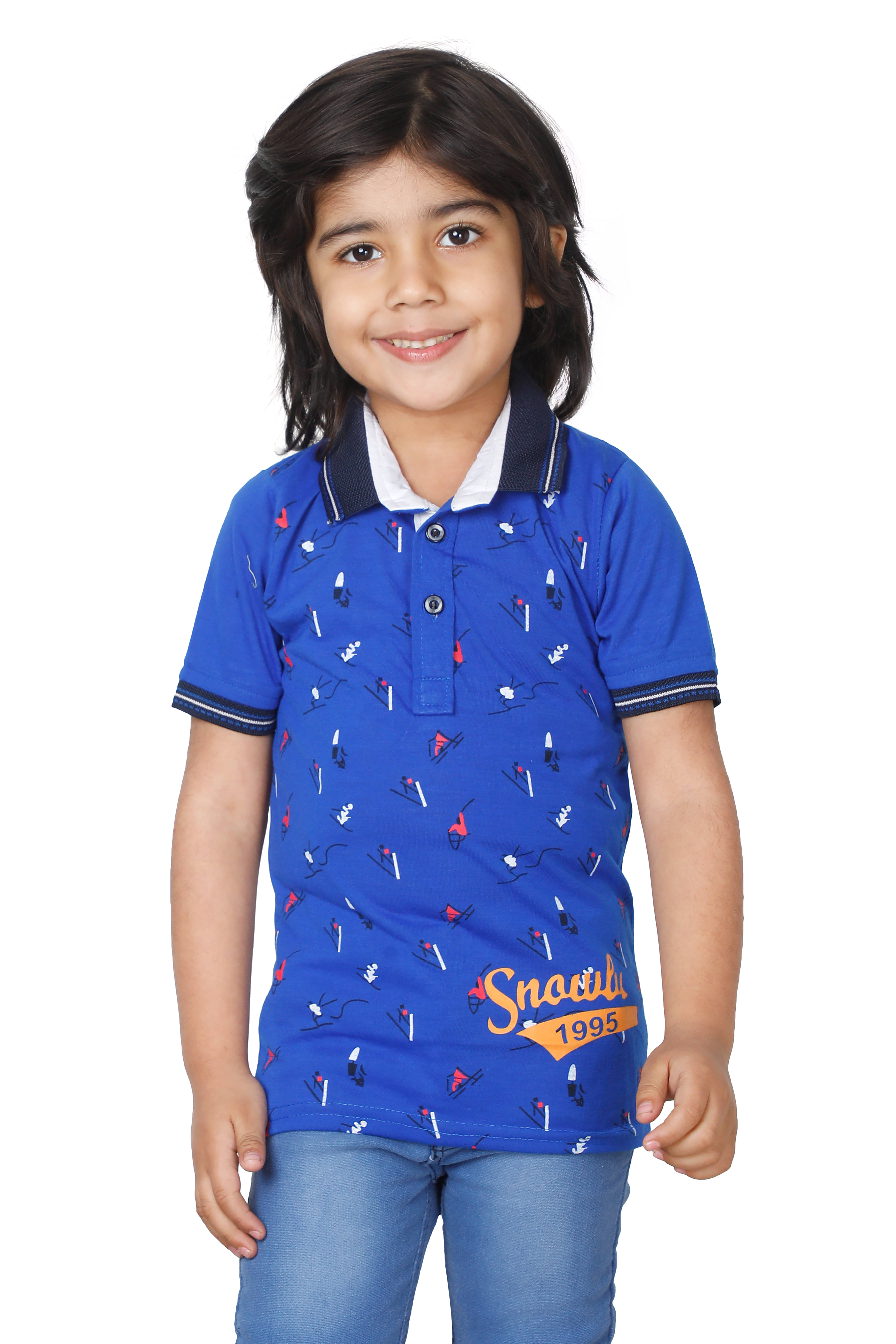 Fourfolds Pack of 2 Boys Cotton Blend T-Shirt ( Royal Blue )