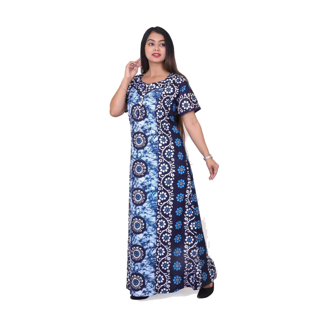     			Favnic Cotton Nighty & Night Gowns - Blue
