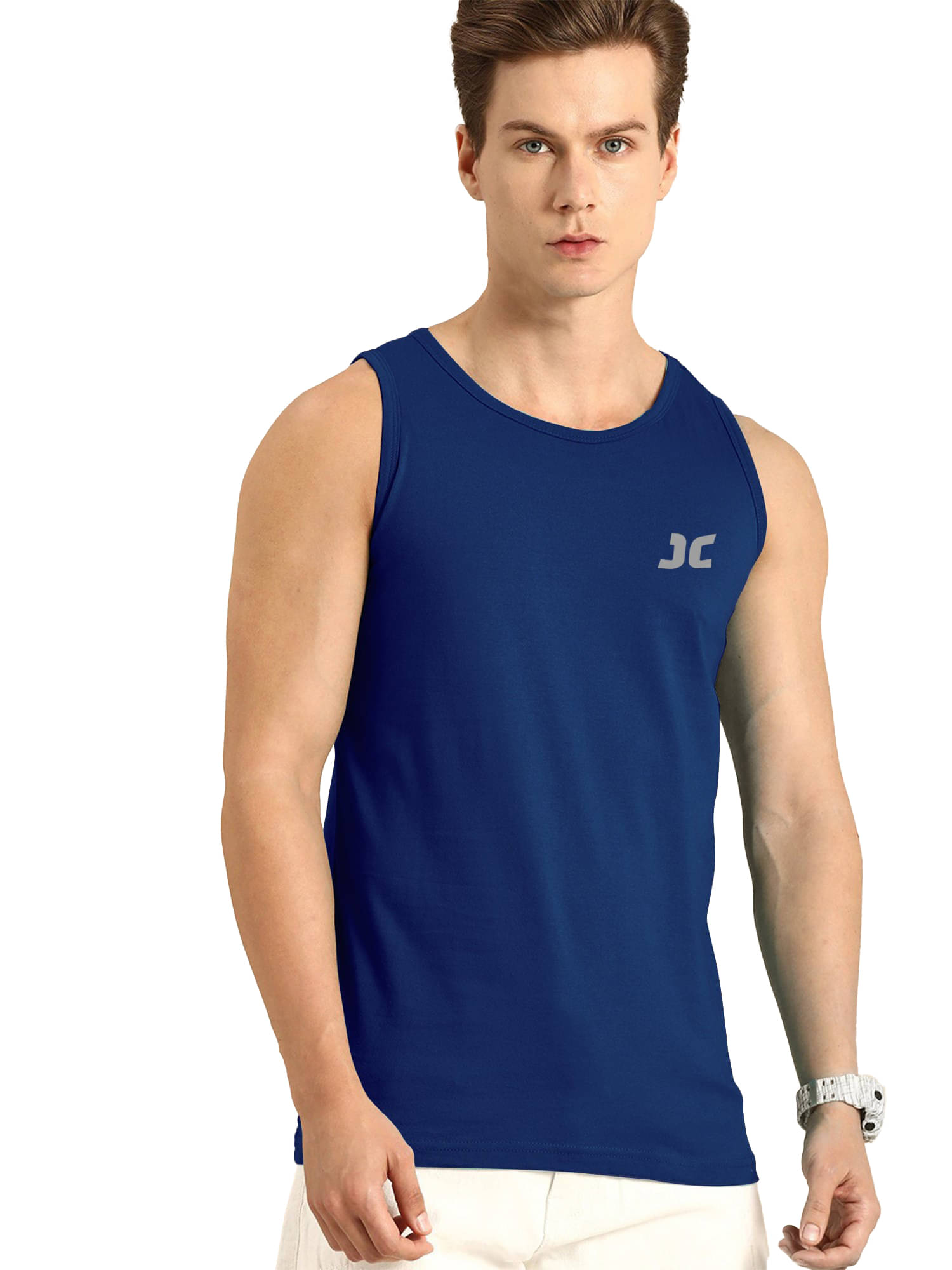 JUMP CUTS - Blue Polyester Men's Vest  ( Pack of 1 )     			JUMP CUTS - Blue Polyester Men's Vest  ( Pack of 1 )
