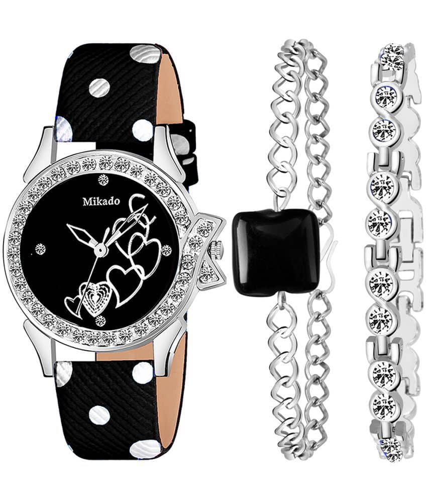 Mikado Leather Round Womens Watch