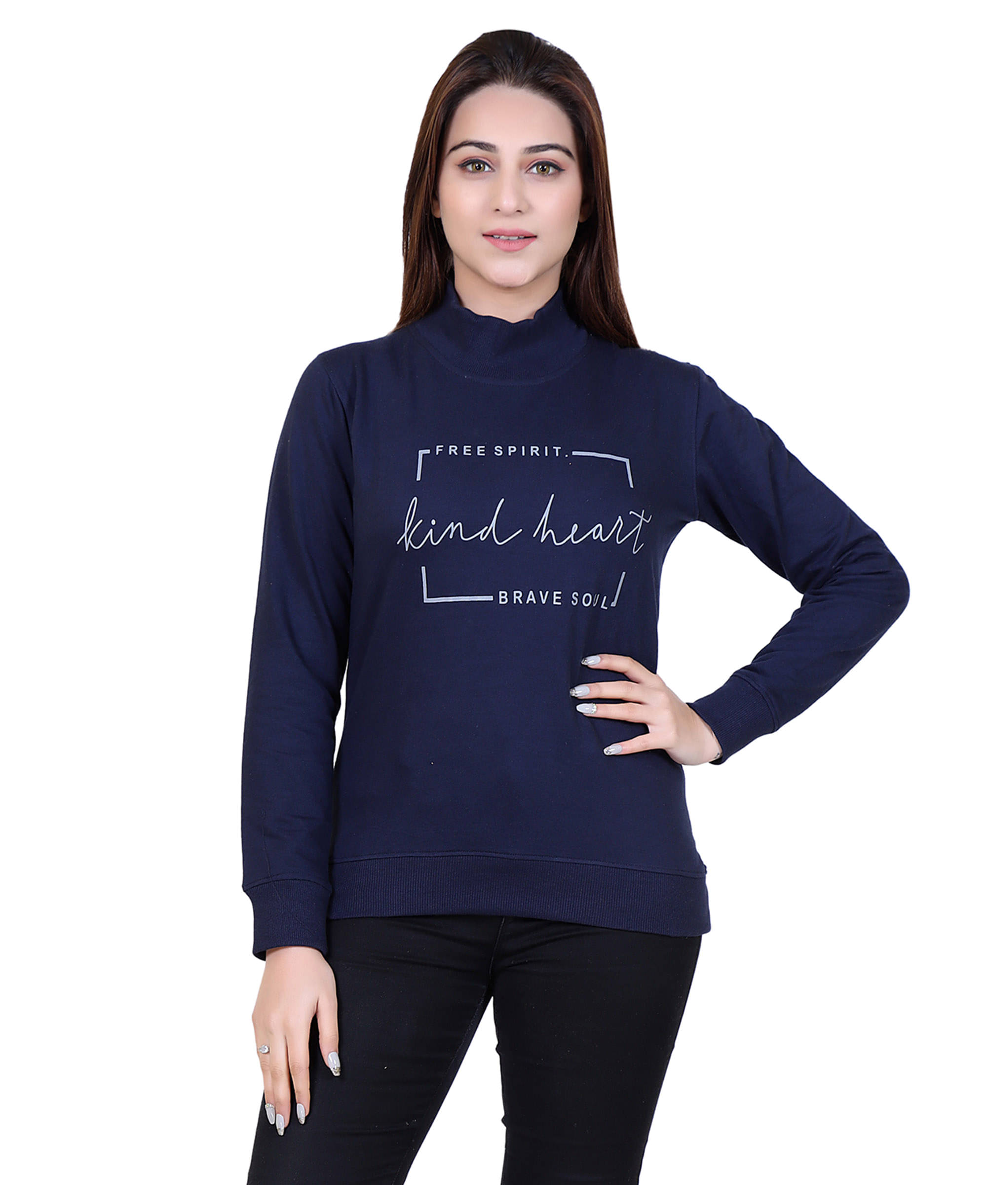 Ogarti Cotton Fleece Navy Non Hooded Sweatshirt Ogarti Cotton Fleece Navy Non Hooded Sweatshirt