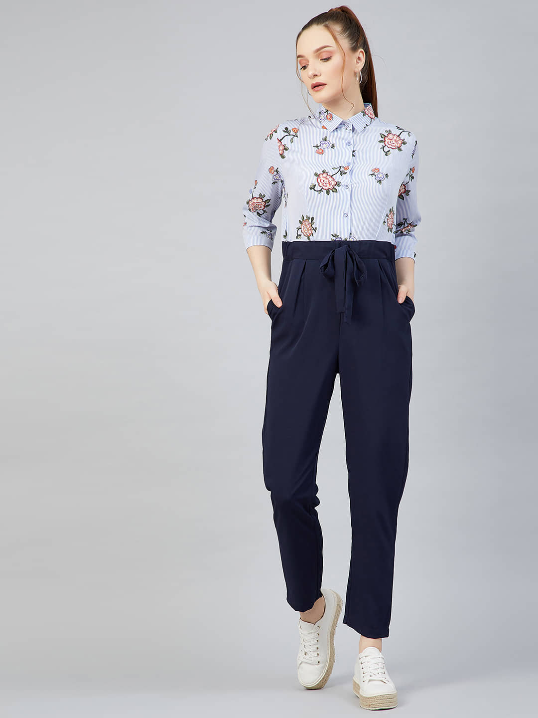 Rare - Light Blue Polyester Regular Fit Women's Jumpsuit ( Pack of 1 )