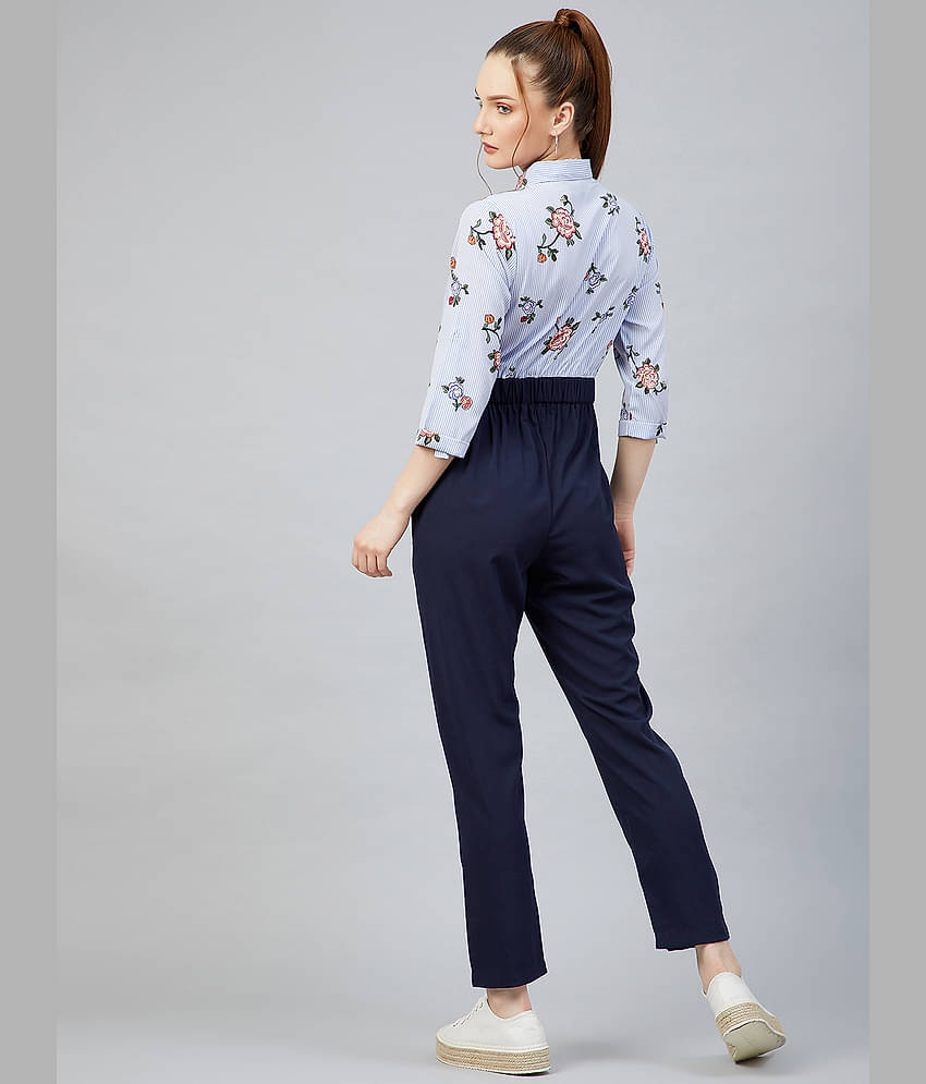 Rare - Light Blue Polyester Regular Fit Women's Jumpsuit ( Pack of 1 )