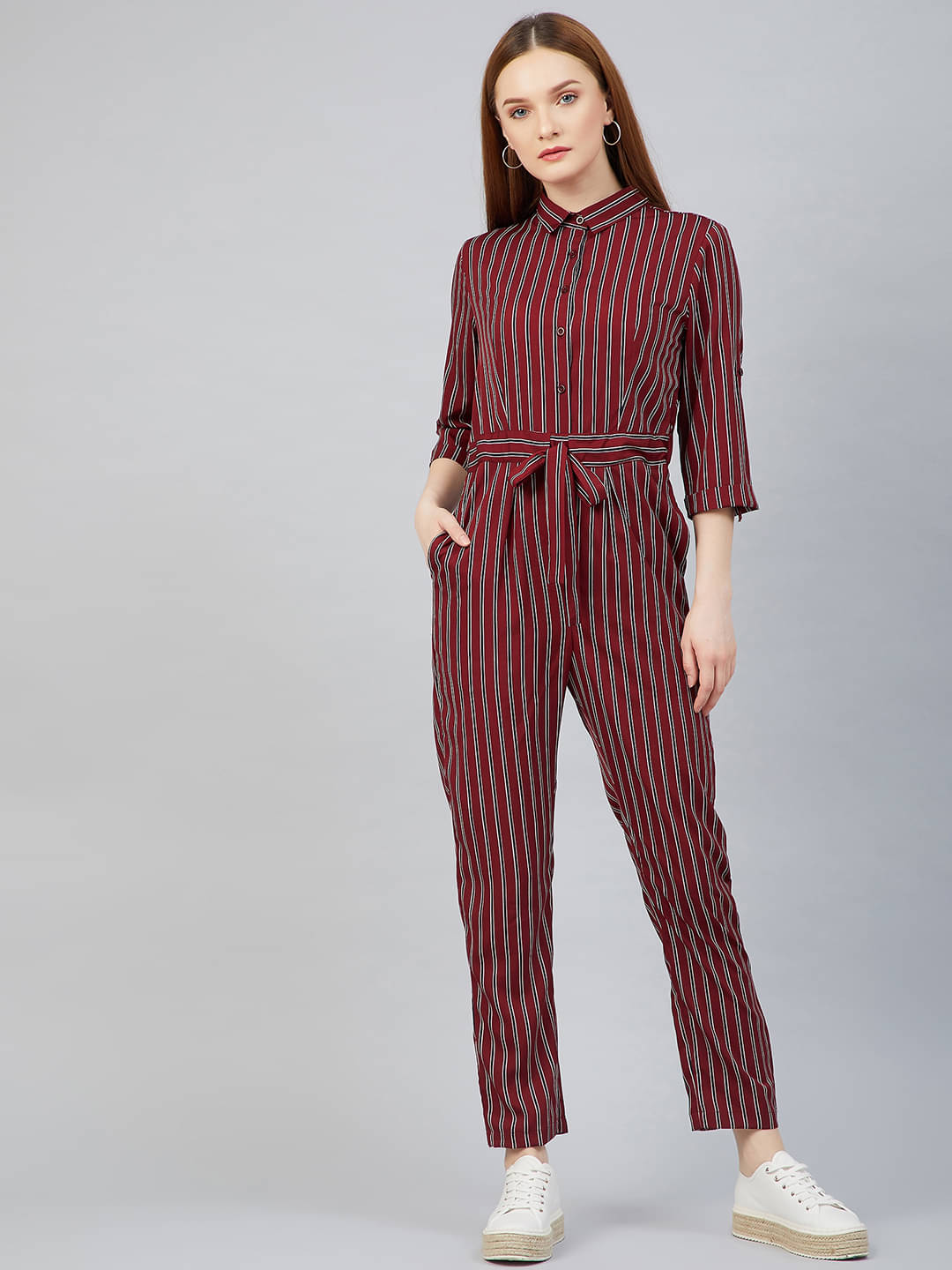 Rare - Maroon Polyester Regular Fit Women's Jumpsuit ( Pack of 1 )     			Rare - Maroon Polyester Regular Fit Women's Jumpsuit ( Pack of 1 )
