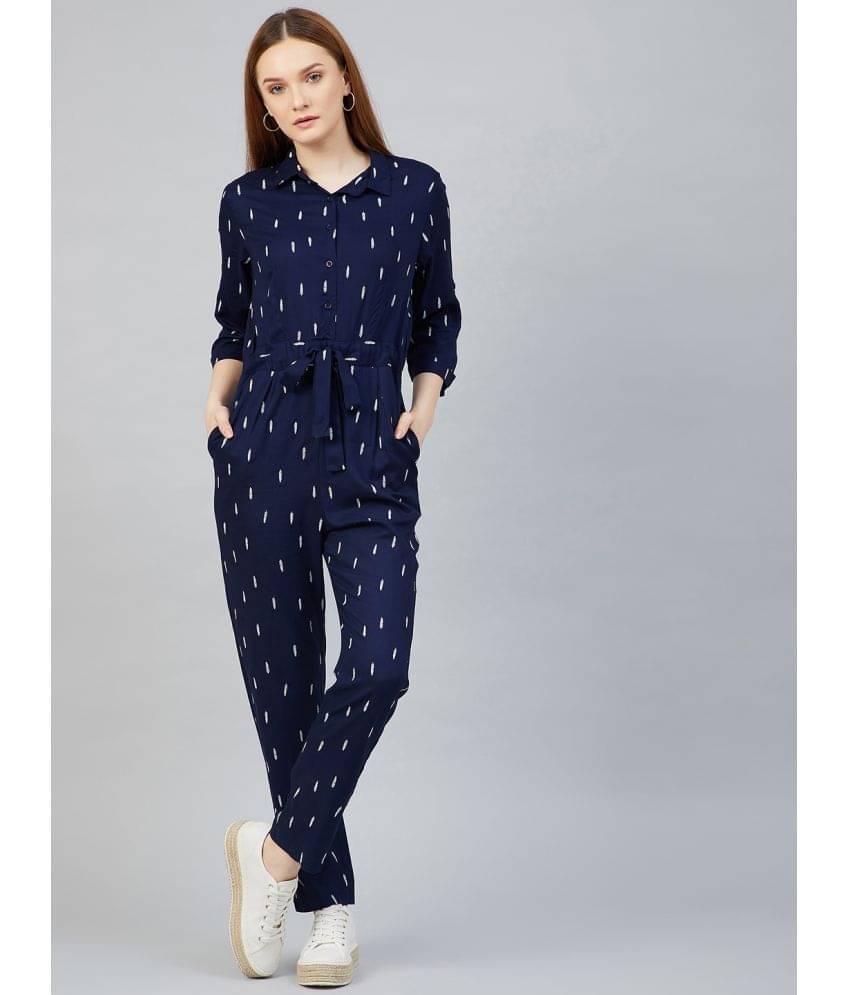 Rare Navy Polyester Jumpsuit - Single Rare Navy Polyester Jumpsuit - Single