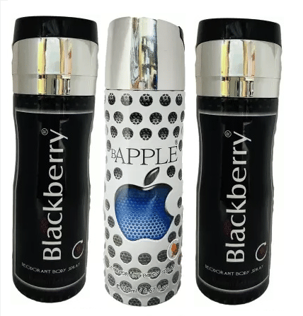 St Louis 2 BLACKBERRY , 1 BAPPLE DEODORANT , 200ML EACH (PACK OF 3) Body Spray - For Men & Women