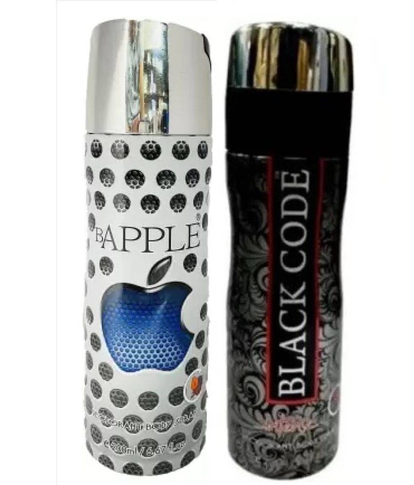     			St Louis BAPPLE , BLACK CODE DEODORANT , 200ML EACH , PACK OF 2 Body Spray - For Men & Women