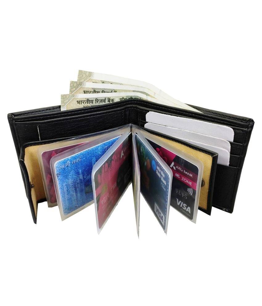     			WENZEST PU Black Formal Short Wallet