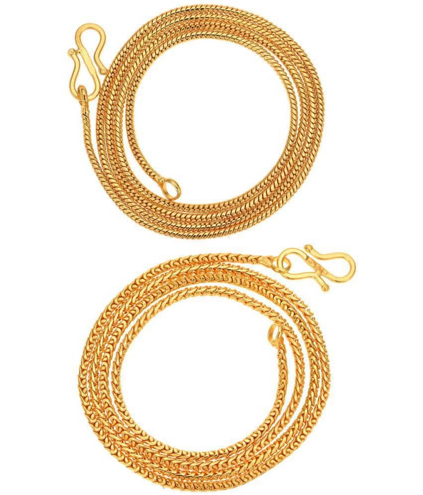 AanyaCentric Combo of 2 Gold Plated 28inches Long Fashion Chain