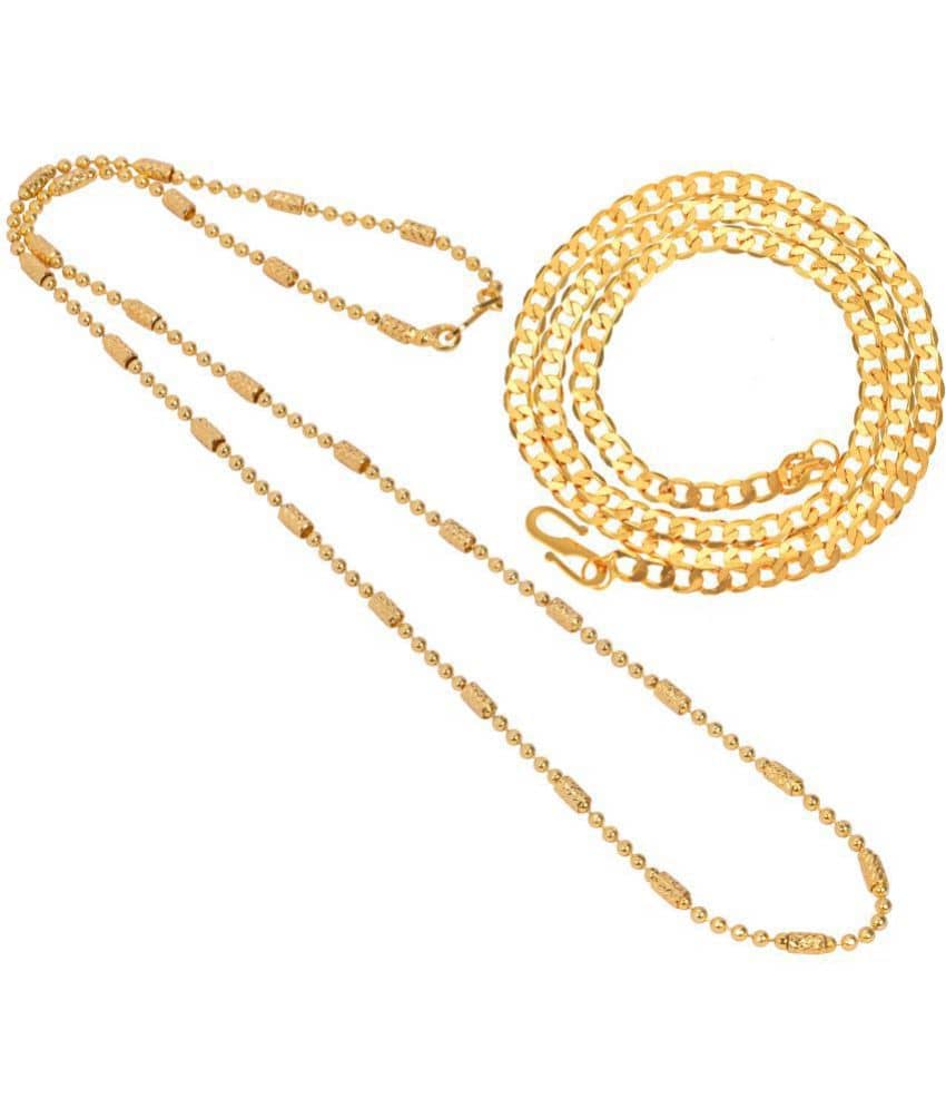 AanyaCentric Combo of 2 Gold Plated 28inches Long Fashion Chain