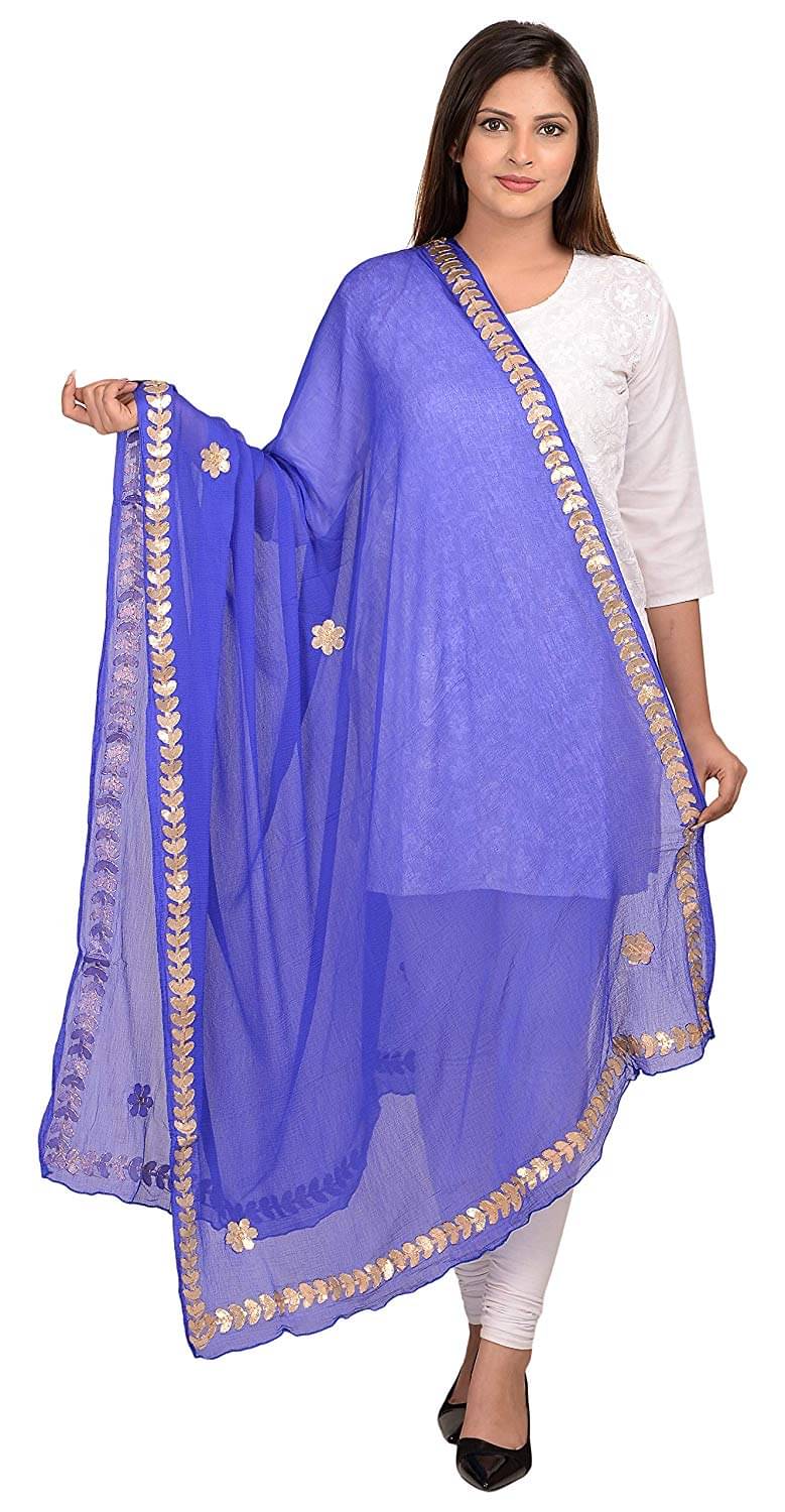 Apratim Blue Chiffon Dupatta - Single Apratim Blue Chiffon Dupatta - Single