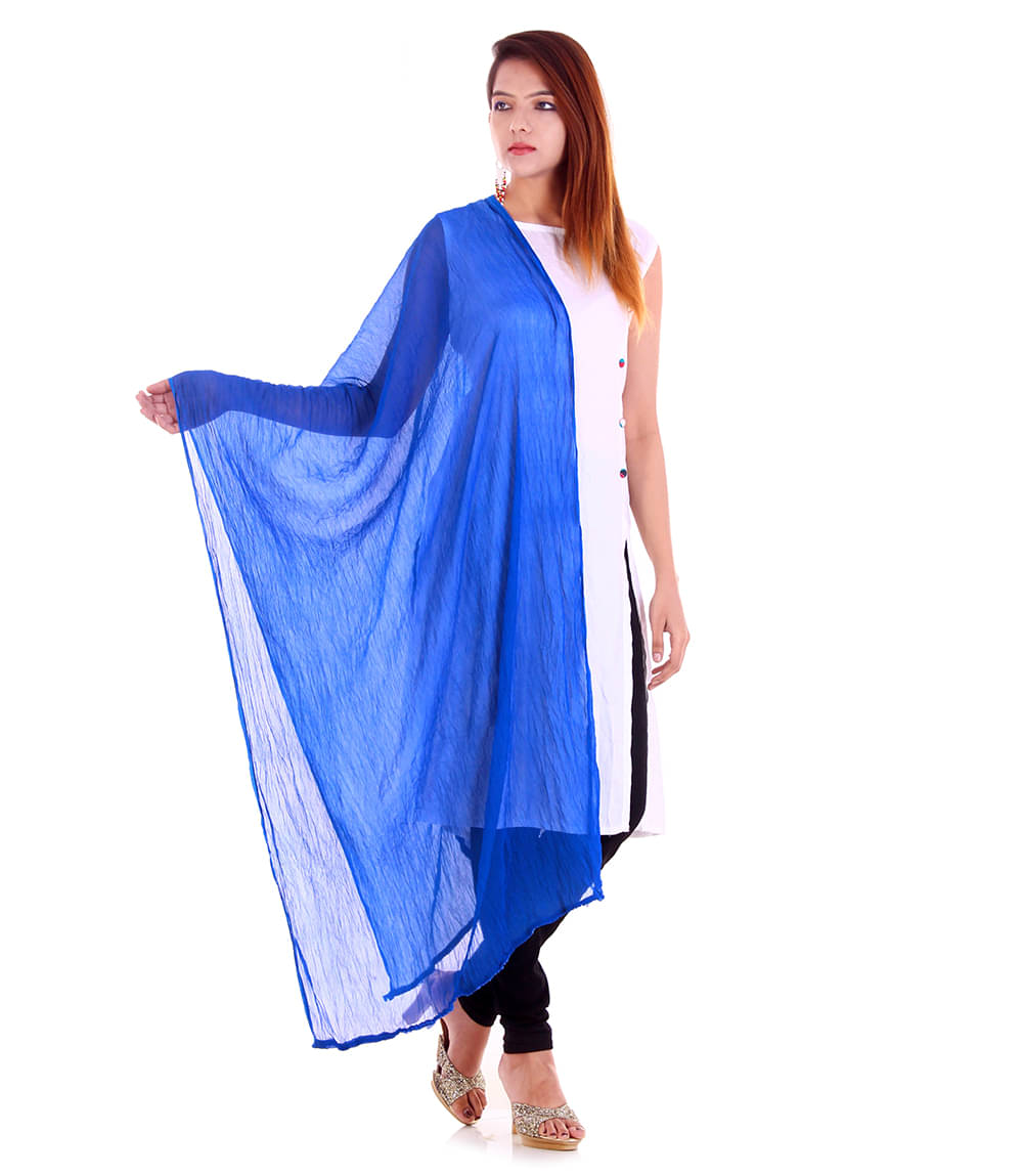 Apratim Blue Chiffon Dupatta - Single     			Apratim Blue Chiffon Dupatta - Single