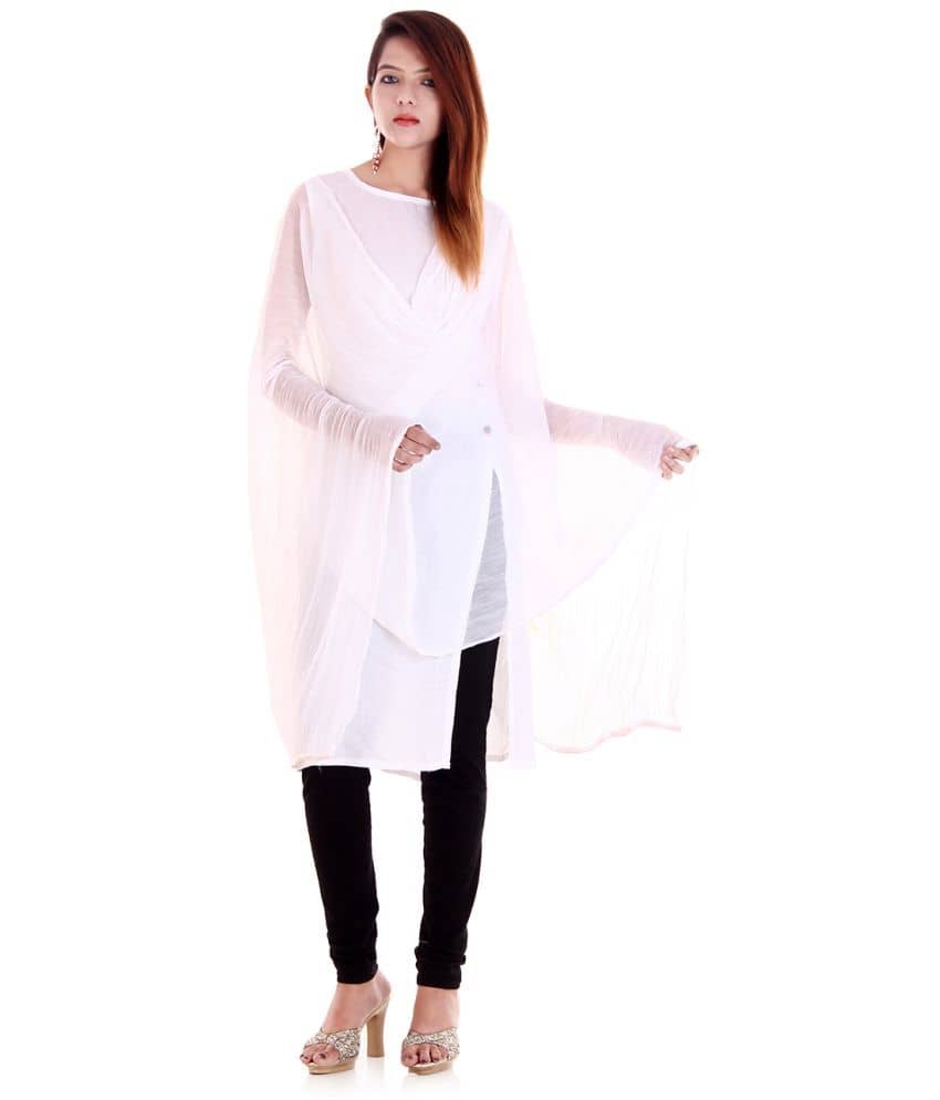 Apratim White Chiffon Dupatta - Single - Dupattas & Shawls | Buy online on ZillyBuy