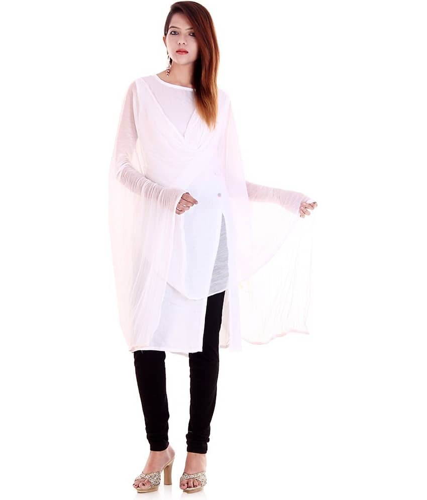 Apratim White Chiffon Dupatta - Single - Dupattas & Shawls | Buy online on ZillyBuy