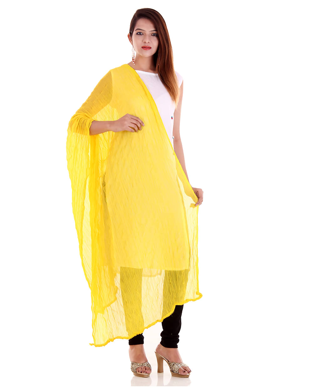Apratim Yellow Chiffon Dupatta - Single     			Apratim Yellow Chiffon Dupatta - Single