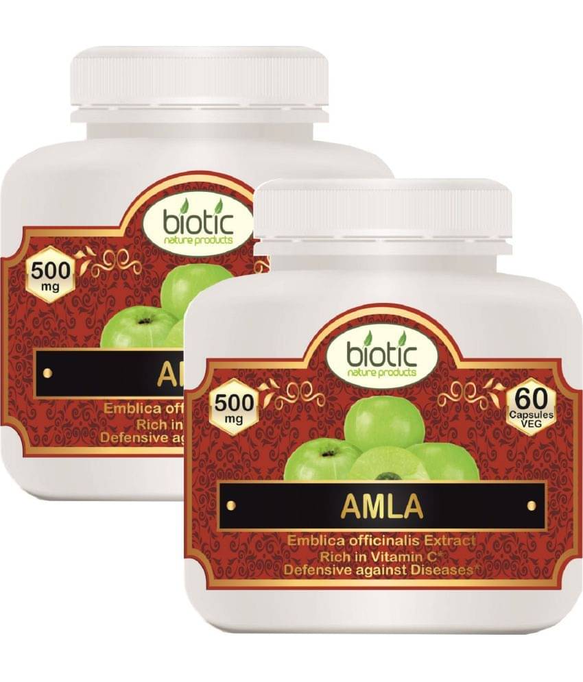 Biotic Amla Capsules (Emblica officinalis) Extract 500mg Capsule 120 no.s Pack of 2 Biotic Amla Capsules (Emblica officinalis) Extract 500mg Capsule 120 no.s Pack of 2