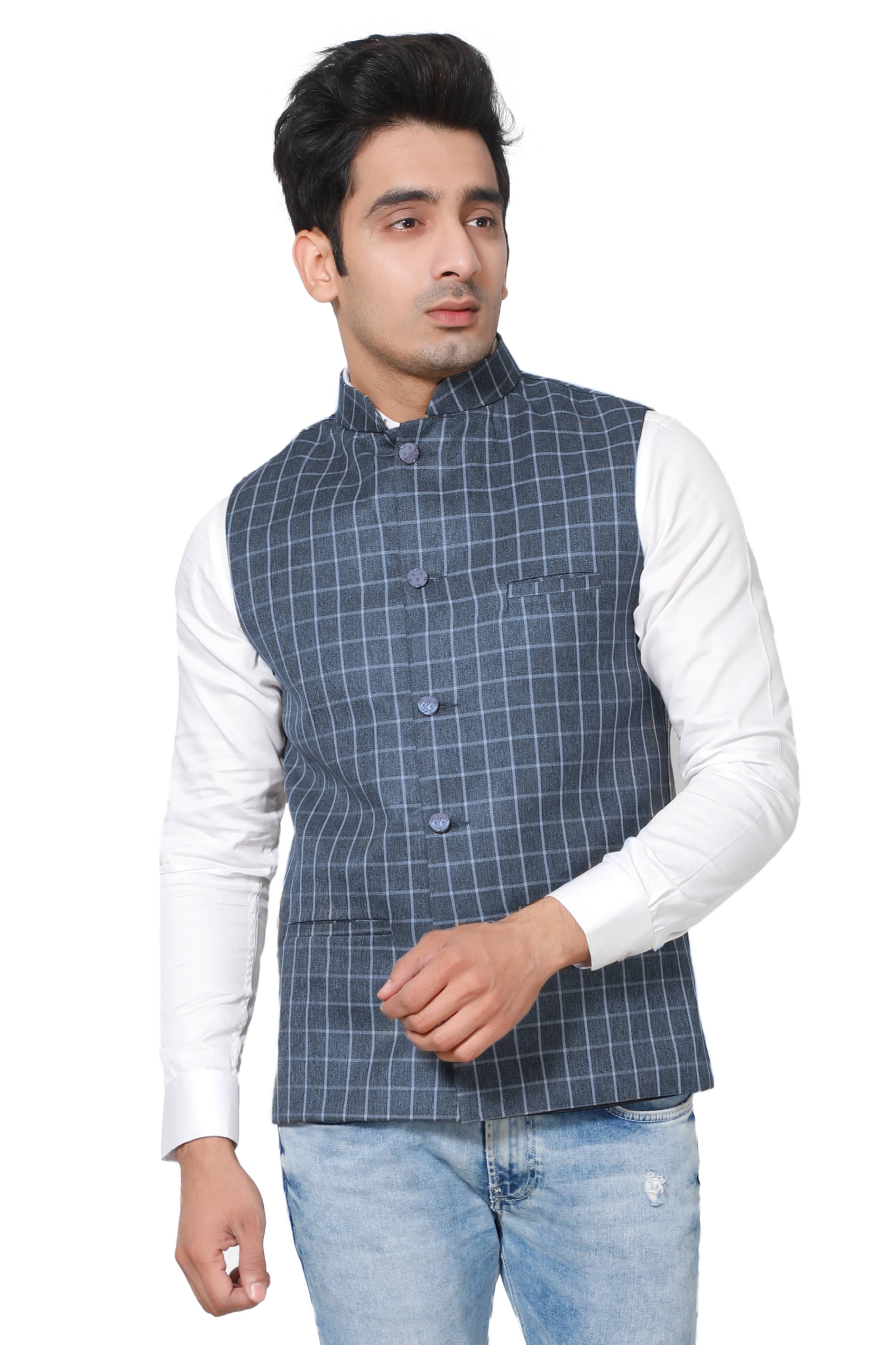     			Fourfolds Blue Waistcoat