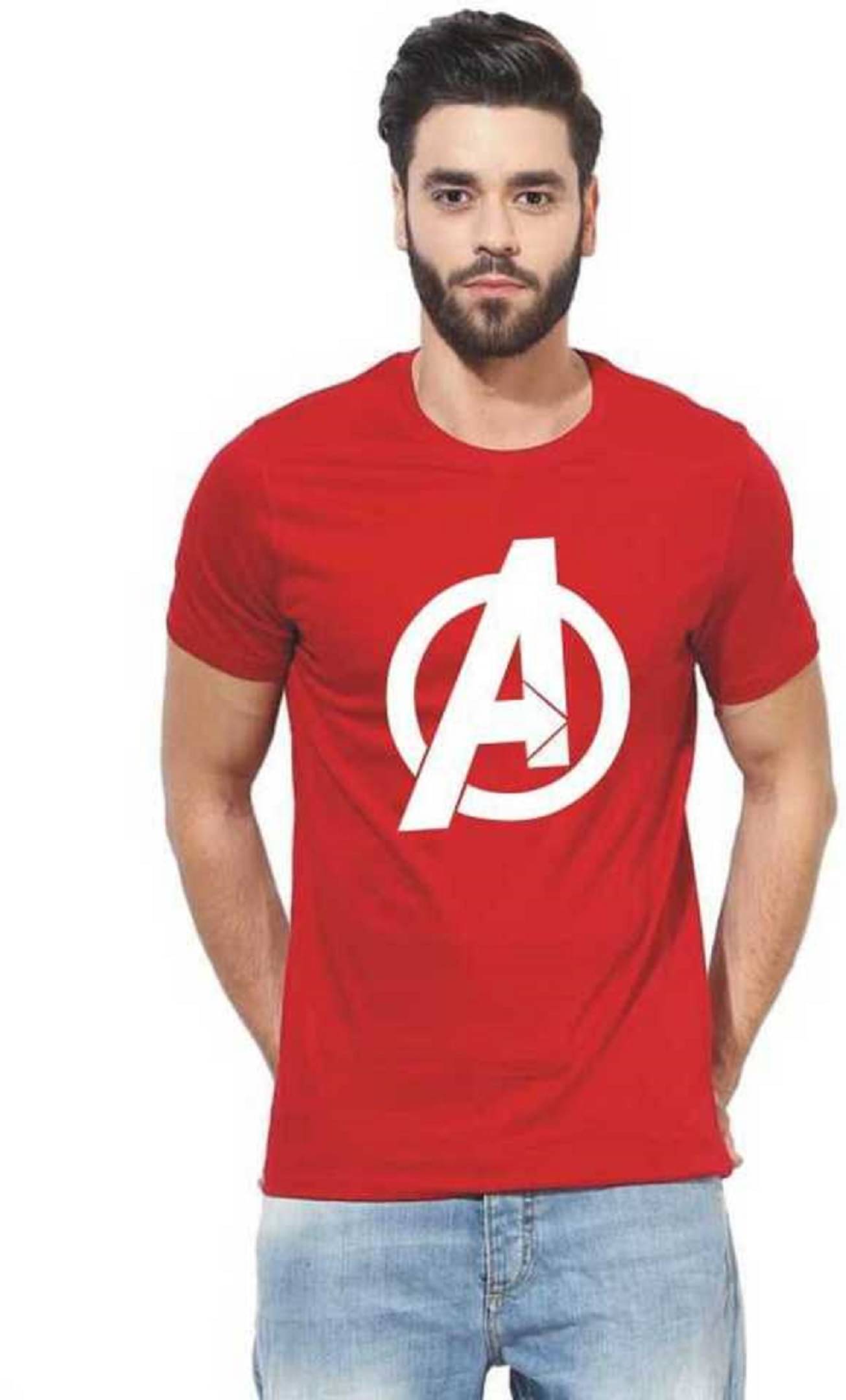     			IMPERIAL STYLES Printed Round Half Sleeve Red Regular Fit T-Shirt