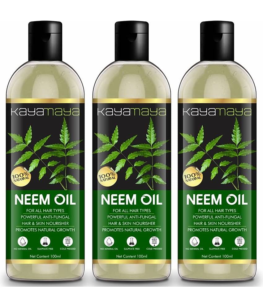 Kayamaya 100% Pure Neem Oil for Hair & Skin Oil 100 mL Pack of 3