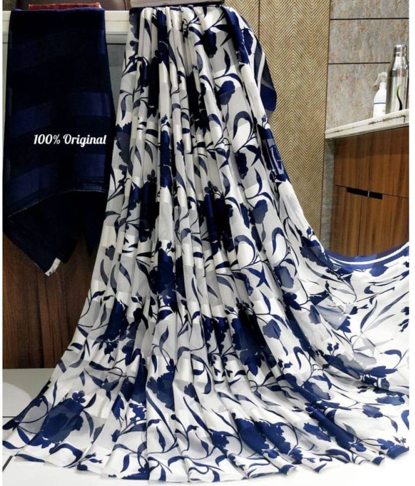 Sitanjali Satin Saree With Unstitched Blouse Piece ( Blue ) Sitanjali Satin Saree With Unstitched Blouse Piece ( Blue )