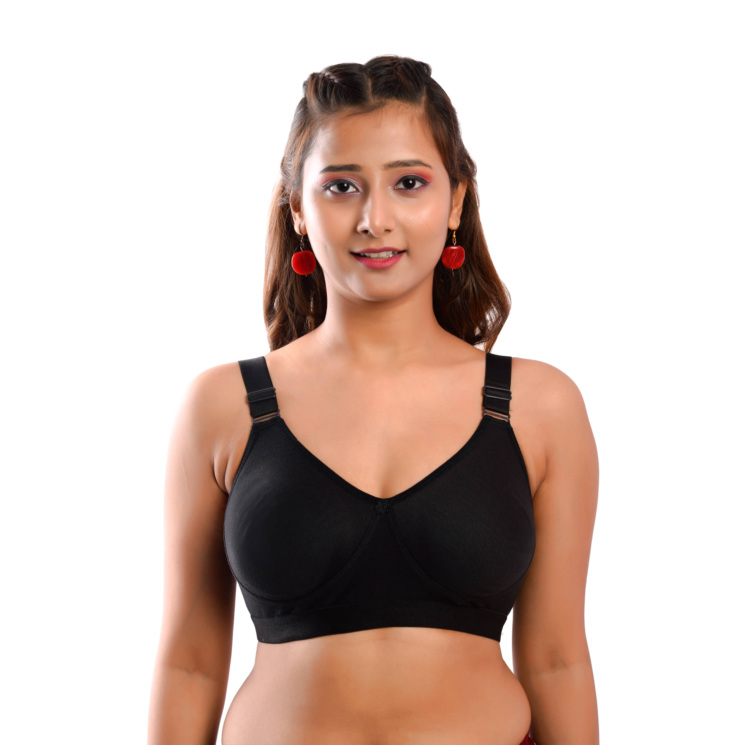 Viral Girl Cotton Non Padded Women's T-Shirt Bra ( Black )