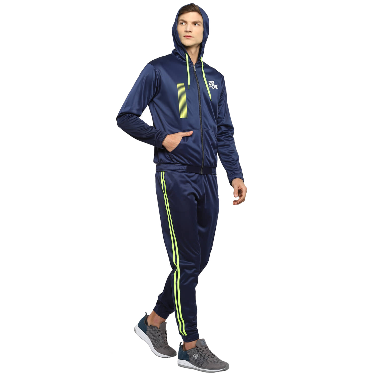 YUUKI - Navy Blue Polyester Regular Fit Solid Men's Sports Tracksuit ( Pack of 1 )