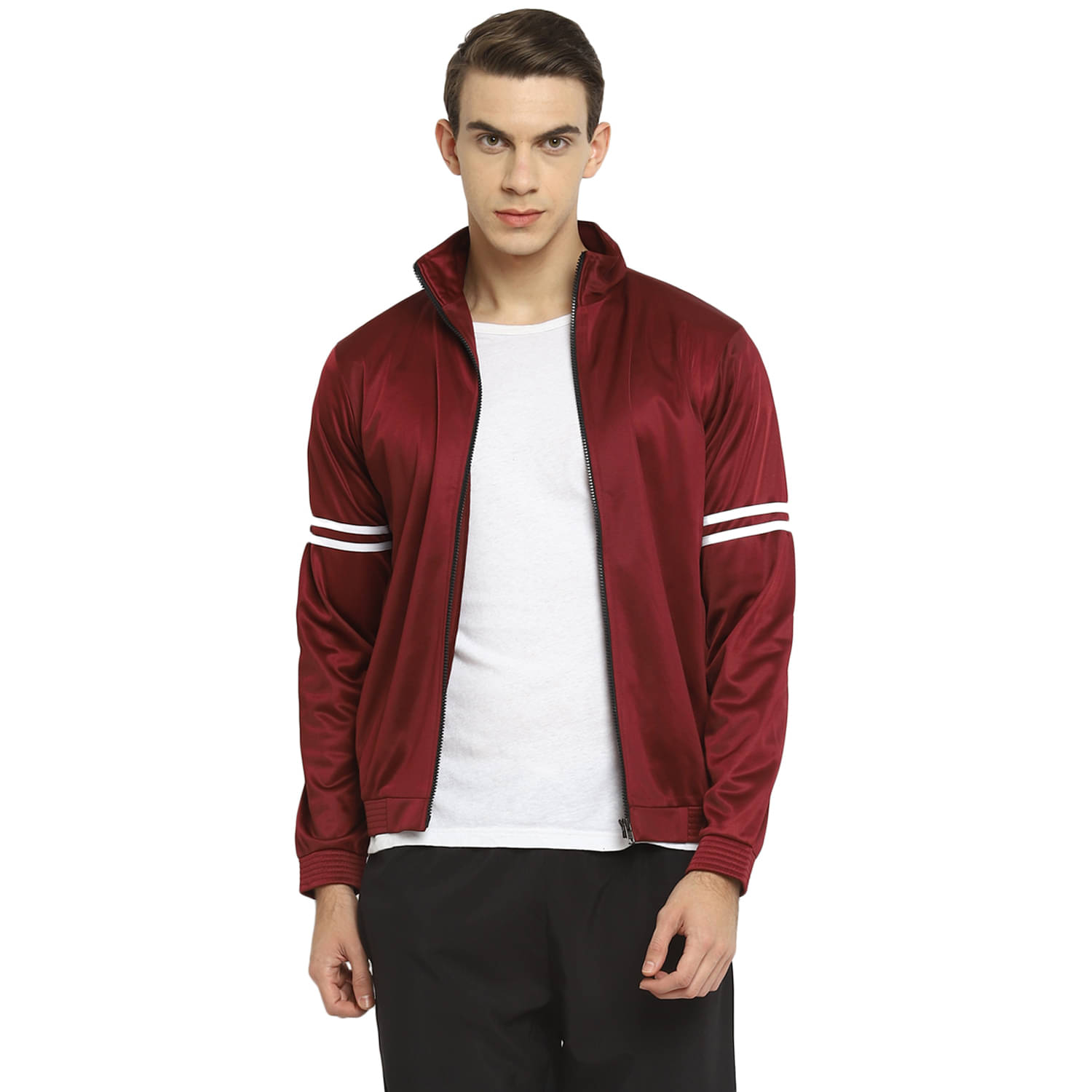 YUUKI Maroon Polyester Fleece Jacket Single Pack YUUKI Maroon Polyester Fleece Jacket Single Pack