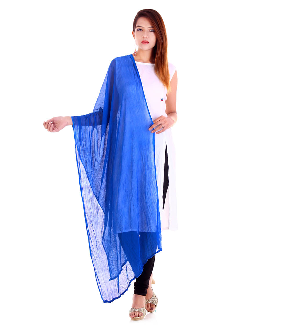 Apratim Blue Chiffon Dupatta - Single Apratim Blue Chiffon Dupatta - Single