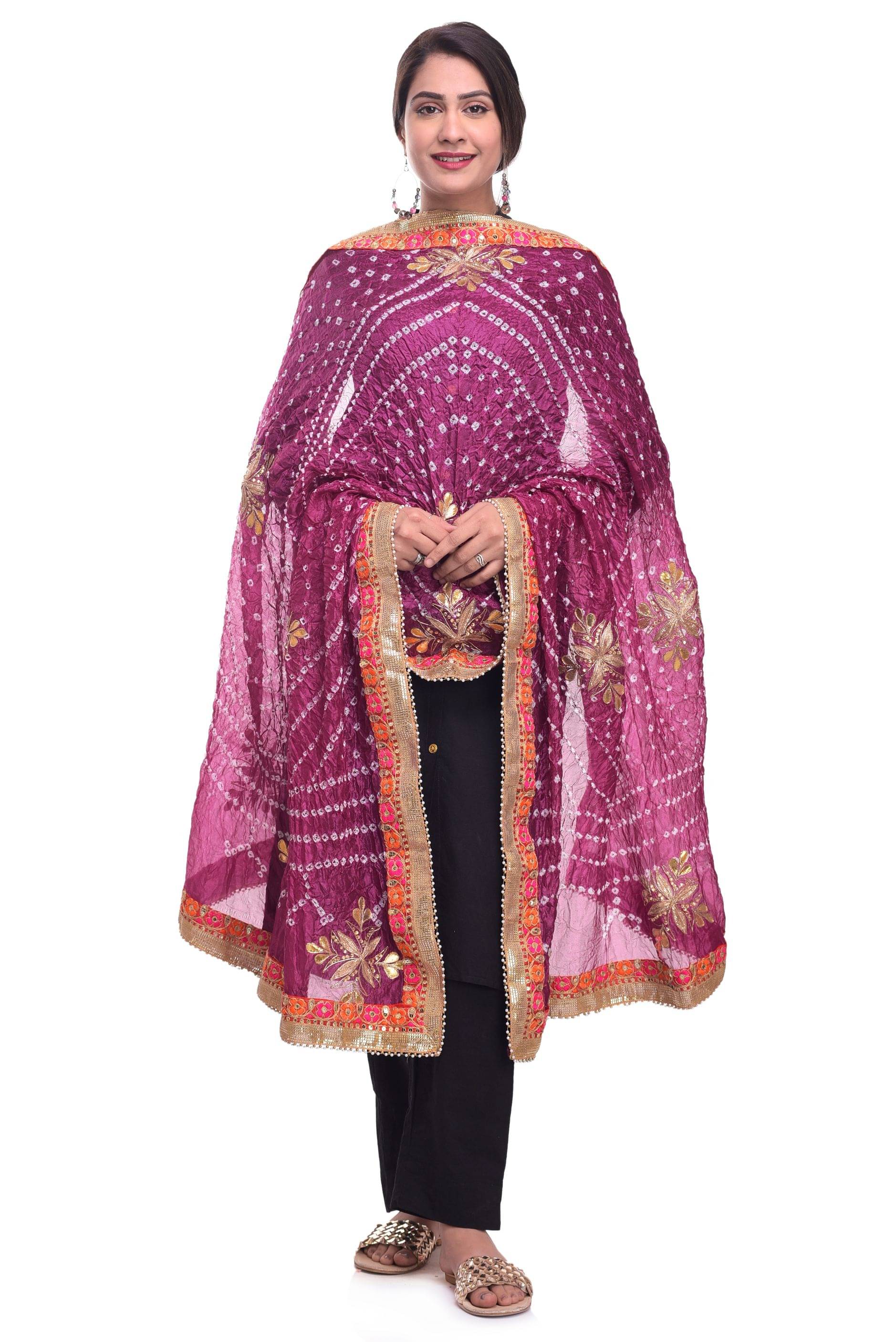 Apratim Pink Art Silk Dupatta - Single Apratim Pink Art Silk Dupatta - Single