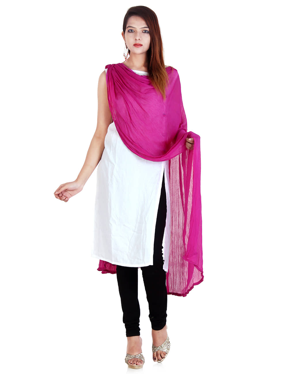 Apratim Pink Chiffon Dupatta - Single - Dupattas & Shawls | Buy online on ZillyBuy
