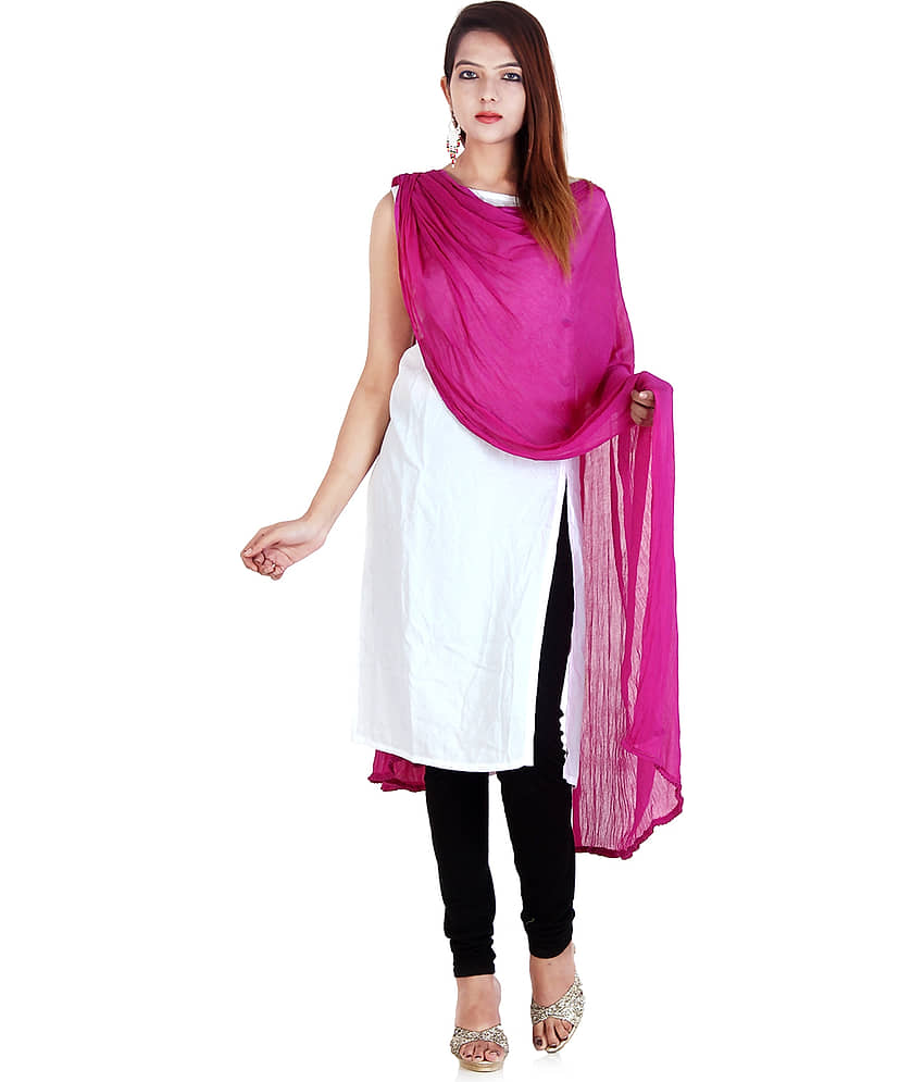 Apratim Pink Chiffon Dupatta - Single - Dupattas & Shawls | Buy online on ZillyBuy
