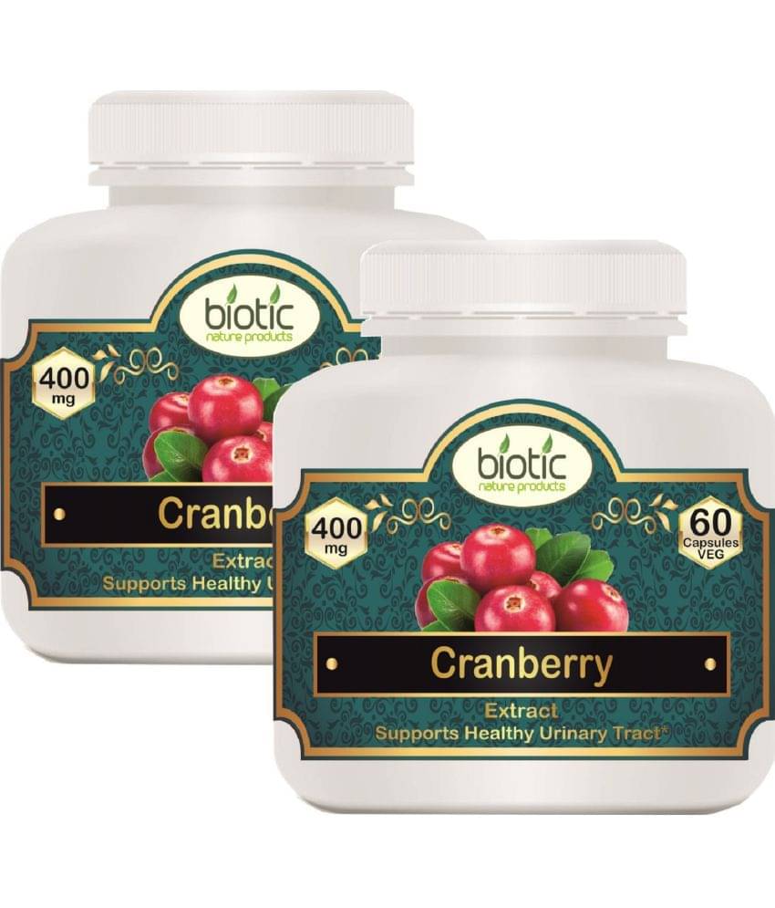 Biotic Cranberry Extract Capsule - 400mg Capsule 120 no.s Pack of 2 Biotic Cranberry Extract Capsule - 400mg Capsule 120 no.s Pack of 2