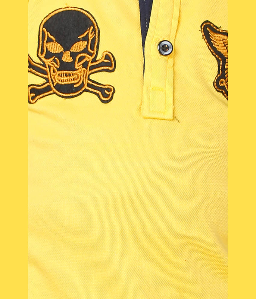 Fourfolds Pack of 1 Boys Cotton Blend T-Shirt ( Yellow )