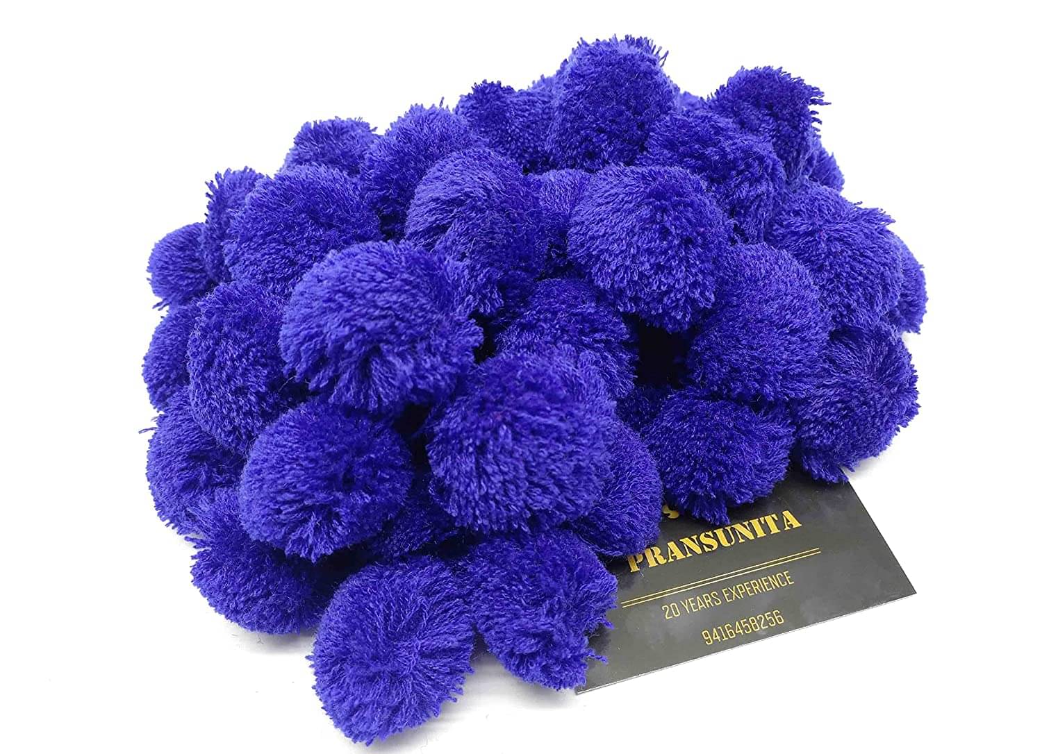     			PRANSUNITA Original Pom Pom Wool Balls, Big Size -35 mm (3.5 cm) Used in Jewellery & Toran Making, Macrame Art, Decorations, Dresses, School Projects, etc, Pack of 50 pcs- Color - Royal Blue