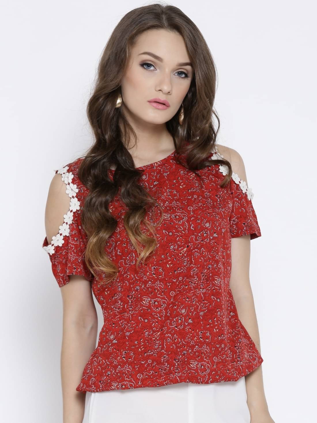 Rare Women's Polyester Regular Top ( Red ) Rare Women's Polyester Regular Top ( Red )