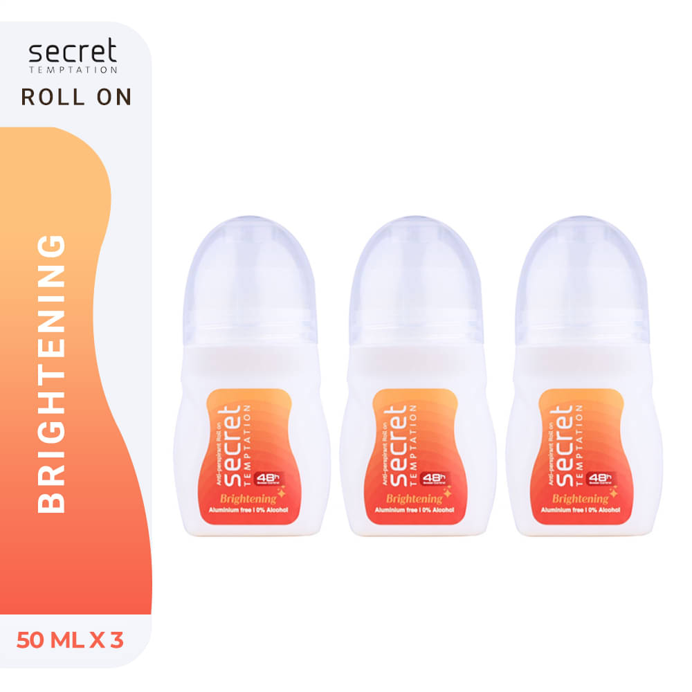     			secret temptation Brightening Roll-on Pack of 3 Deodorant Roll-on - For Women (150 ml, Pack of 3)