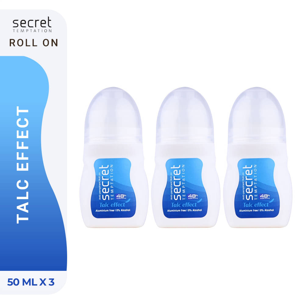     			secret temptation Talc Effect Roll-on Pack of 3 Deodorant Roll-on - For Women (150 ml, Pack of 3)
