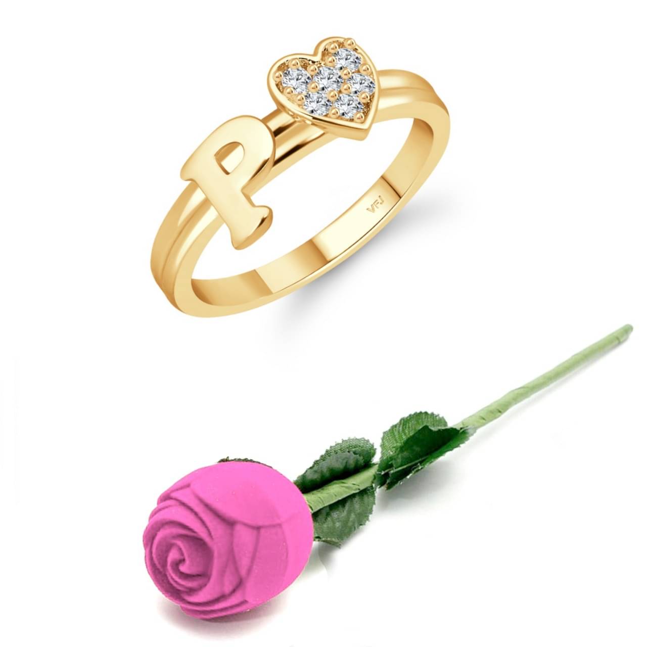 Valentine Initial '' P '' Letter with heart ring alphabet for women and Girls Valentine Initial '' P '' Letter with heart ring alphabet for women and Girls