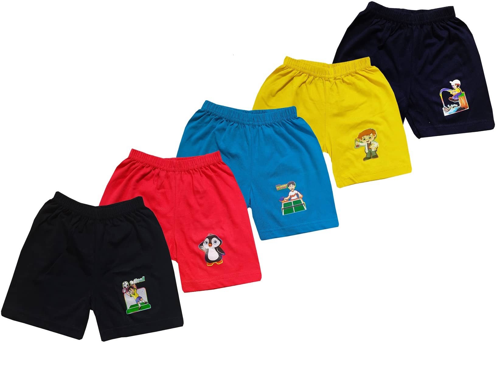 LITTLE PANDA Pack of 5 Cotton Shorts For Boys ( Multi Color ) - Shorts | Buy online on ZillyBuy
