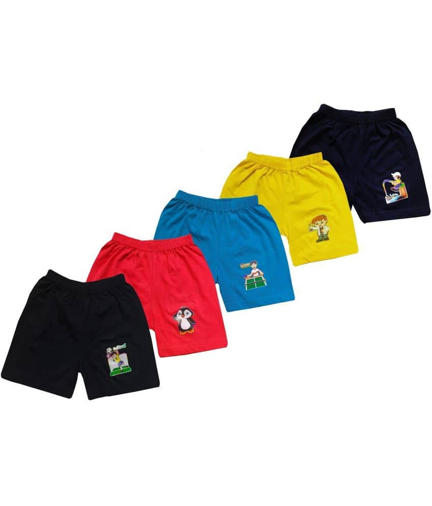 little PANDA Boy's Soft Cotton Regular Shorts, Multicolour (Pack of 5) - Shorts | Buy online on ZillyBuy
