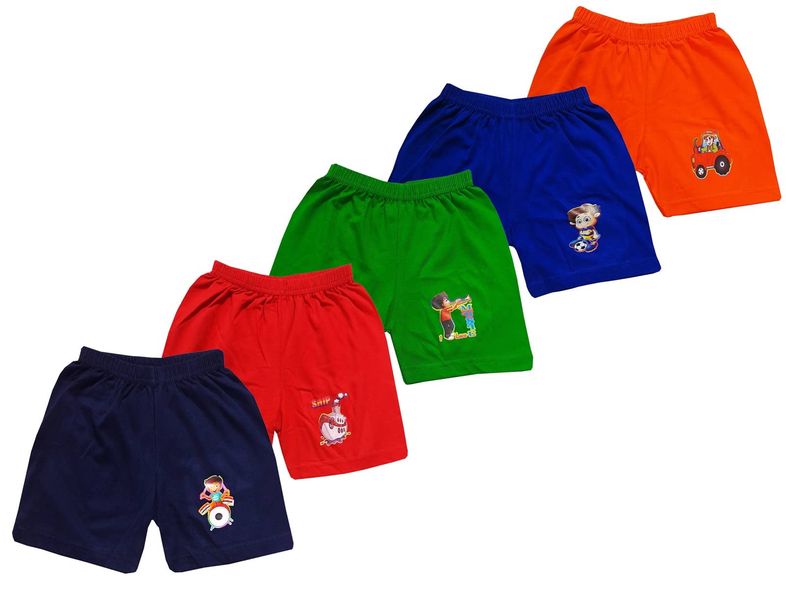 little PANDA Boy's Soft Cotton Regular Shorts, Multicolour (Pack of 5) - Shorts | Buy online on ZillyBuy