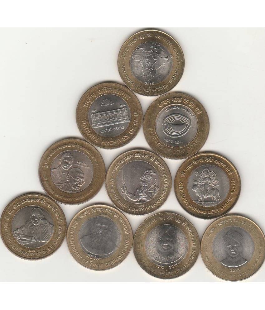 NUMISMATTECLY RARE AND COLLECTIBLE COMMOMORATIVE-TEN RUPEE - TEN PIECE ALL DIFFRENT PHOTOS VERITY -METAL-BI-METALIC.MIX YEAR IN EXTRA FINE TO UNC CONDITION HIGHLY COLLECTIBLE NUMISMATTECLY RARE AND COLLECTIBLE COMMOMORATIVE-TEN RUPEE - TEN PIECE ALL DIFFRENT PHOTOS VERITY -METAL-BI-METALIC.MIX YEAR IN EXTRA FINE TO UNC CONDITION HIGHLY COLLECTIBLE
