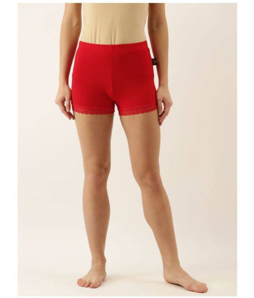     			Zebu Poly Viscose Hot Pants - Red Single