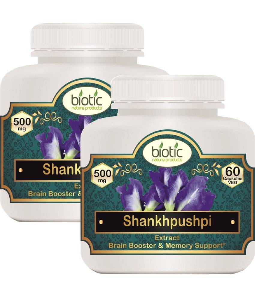 Biotic Shankhpushpi Extract 500mg for Memory Support Capsule 120 no.s Pack of 2 Biotic Shankhpushpi Extract 500mg for Memory Support Capsule 120 no.s Pack of 2