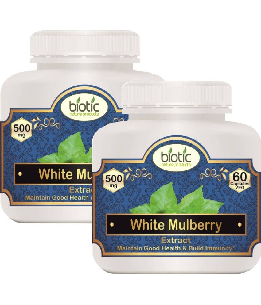 Biotic White Mulberry Leaf Extract 500mg Capsule 120 no.s Pack of 2 Biotic White Mulberry Leaf Extract 500mg Capsule 120 no.s Pack of 2